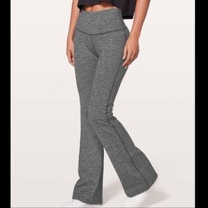 heathered black lululemon throw back pant